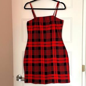 Red Plaid Mini Dress